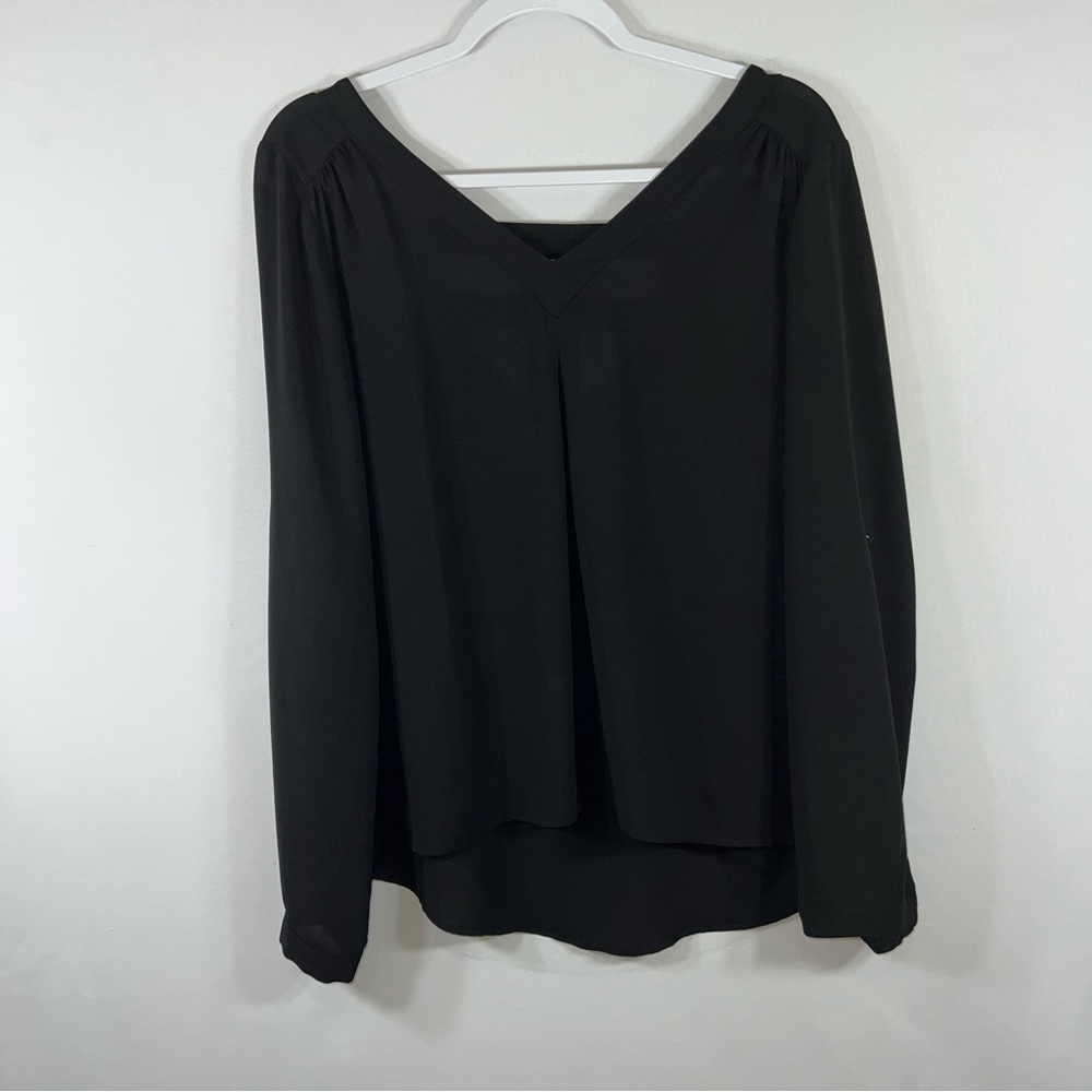 41 Hawthorn Black Dressy V-Neck Women’s Blouse size Small
